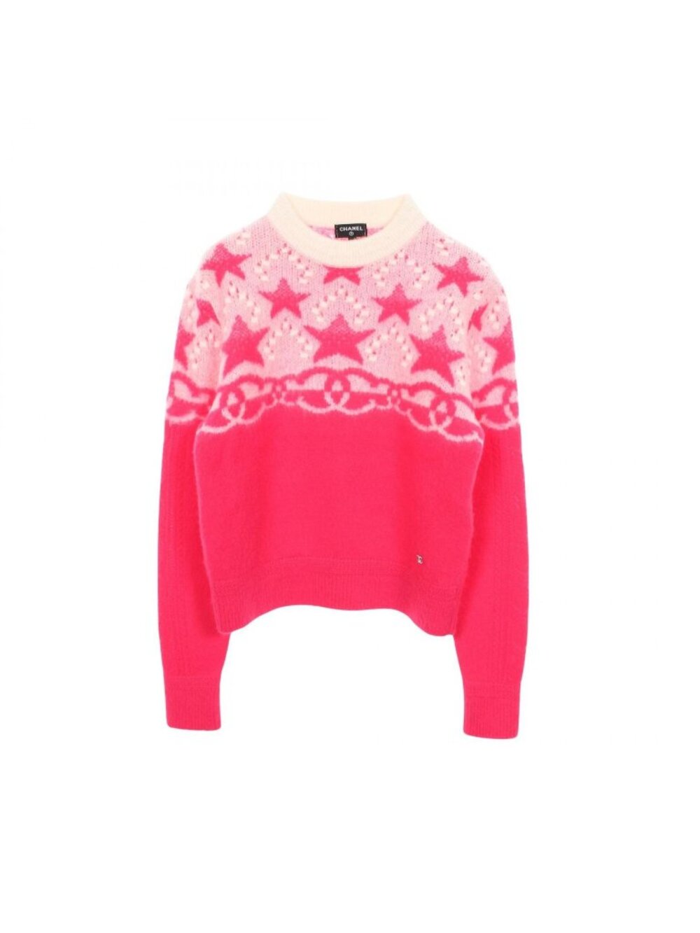 Chanel Sweater CC Logo Star Cashmere Silk